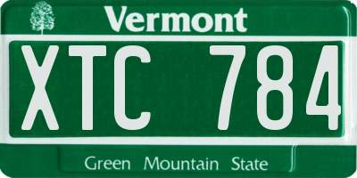 VT license plate XTC784