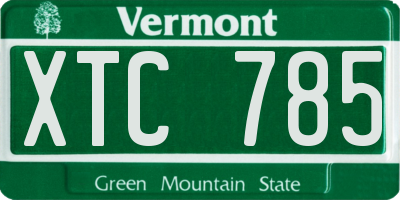 VT license plate XTC785