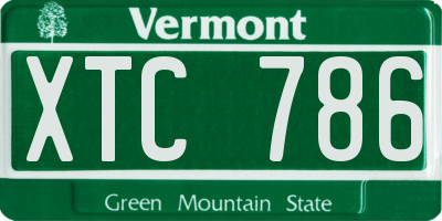 VT license plate XTC786
