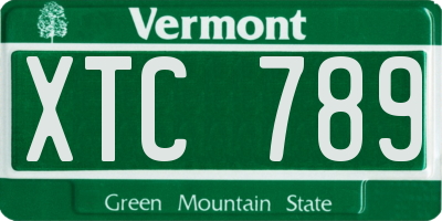VT license plate XTC789