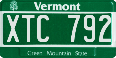 VT license plate XTC792