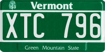 VT license plate XTC796