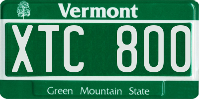 VT license plate XTC800