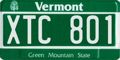 VT license plate XTC801