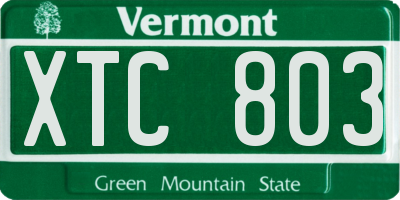 VT license plate XTC803