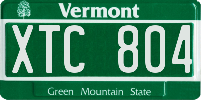 VT license plate XTC804