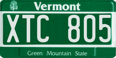 VT license plate XTC805