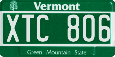 VT license plate XTC806