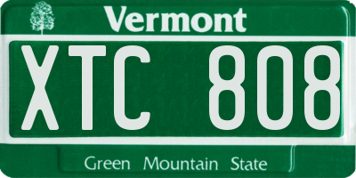 VT license plate XTC808