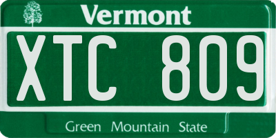 VT license plate XTC809