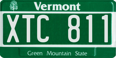 VT license plate XTC811