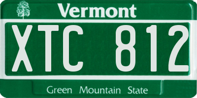 VT license plate XTC812
