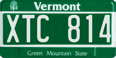 VT license plate XTC814