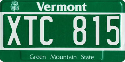 VT license plate XTC815