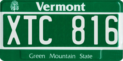 VT license plate XTC816