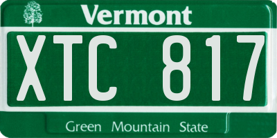 VT license plate XTC817