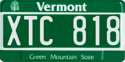 VT license plate XTC818
