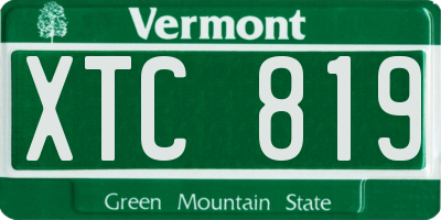 VT license plate XTC819
