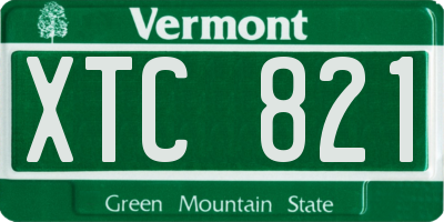 VT license plate XTC821