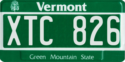 VT license plate XTC826