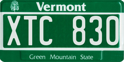 VT license plate XTC830