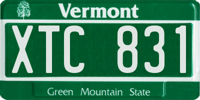 VT license plate XTC831