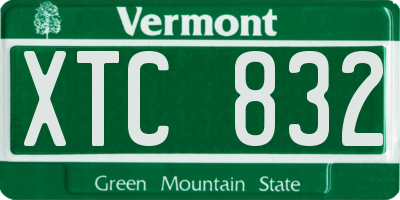 VT license plate XTC832