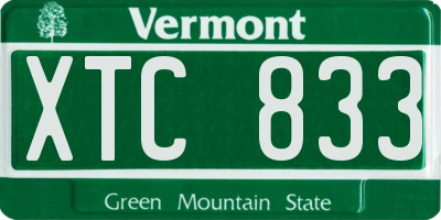 VT license plate XTC833