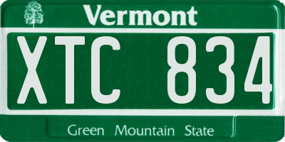 VT license plate XTC834