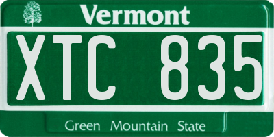 VT license plate XTC835
