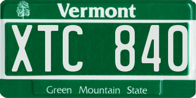 VT license plate XTC840