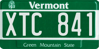 VT license plate XTC841
