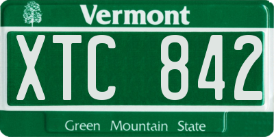 VT license plate XTC842