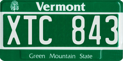 VT license plate XTC843
