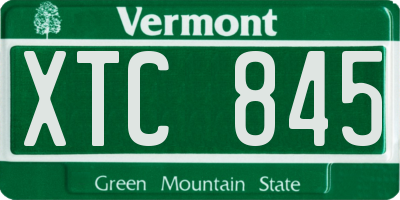 VT license plate XTC845