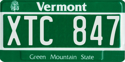 VT license plate XTC847