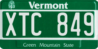 VT license plate XTC849