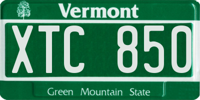 VT license plate XTC850