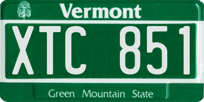VT license plate XTC851