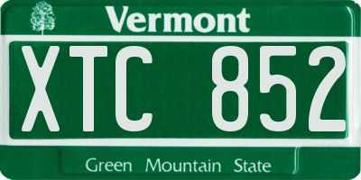 VT license plate XTC852