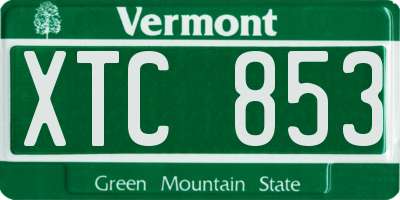 VT license plate XTC853