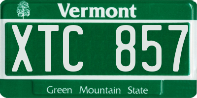 VT license plate XTC857