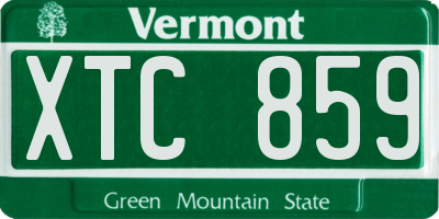 VT license plate XTC859