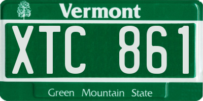 VT license plate XTC861