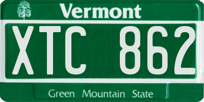 VT license plate XTC862