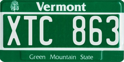 VT license plate XTC863