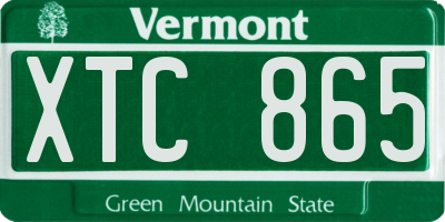 VT license plate XTC865