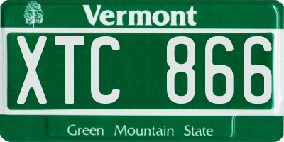 VT license plate XTC866