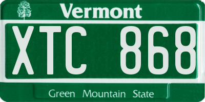 VT license plate XTC868