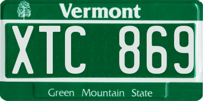 VT license plate XTC869